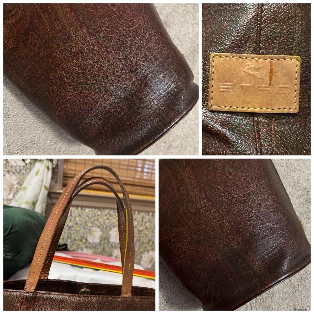 Etro AUTHENTIC Vintage Signature Essential Paisley Print Tiny Bucket Tote Bag - Picture 6 of 16